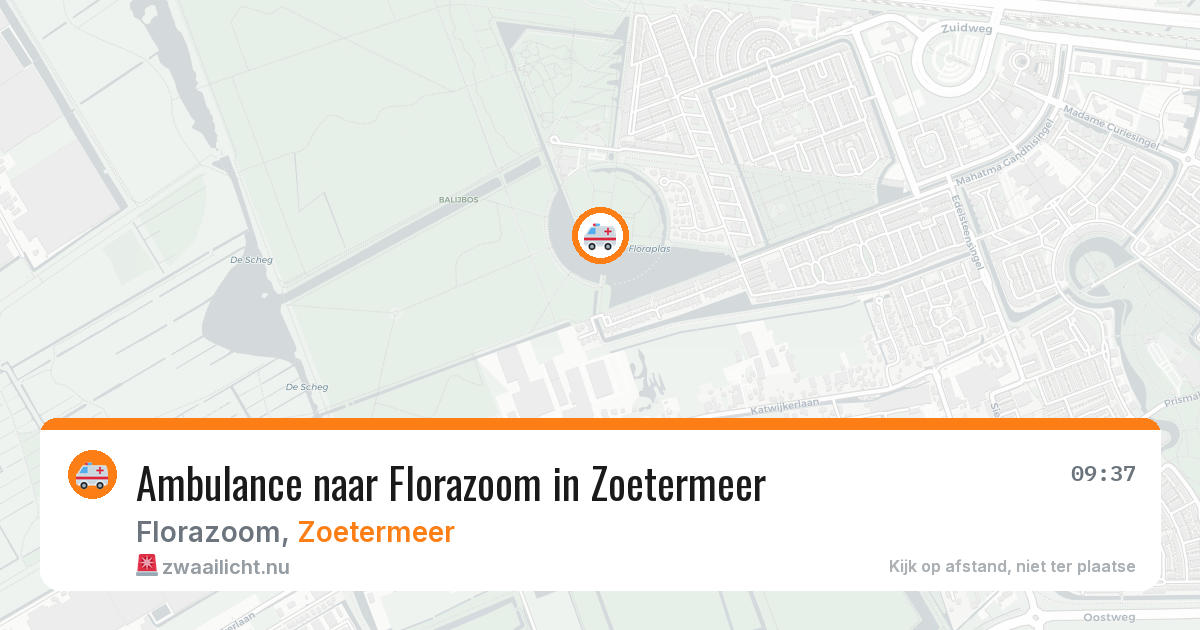 Ambulance naar Florazoom in Zoetermeer — 7 mei 2026