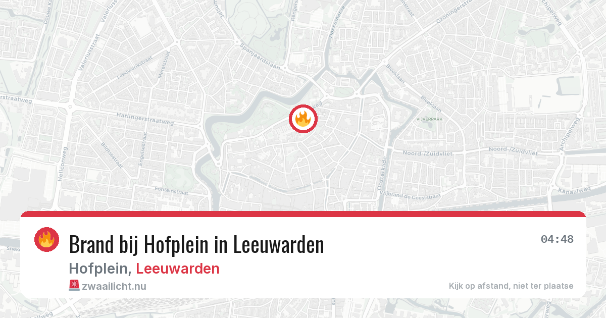 Brand bij Hofplein in Leeuwarden — 12 jul 2026