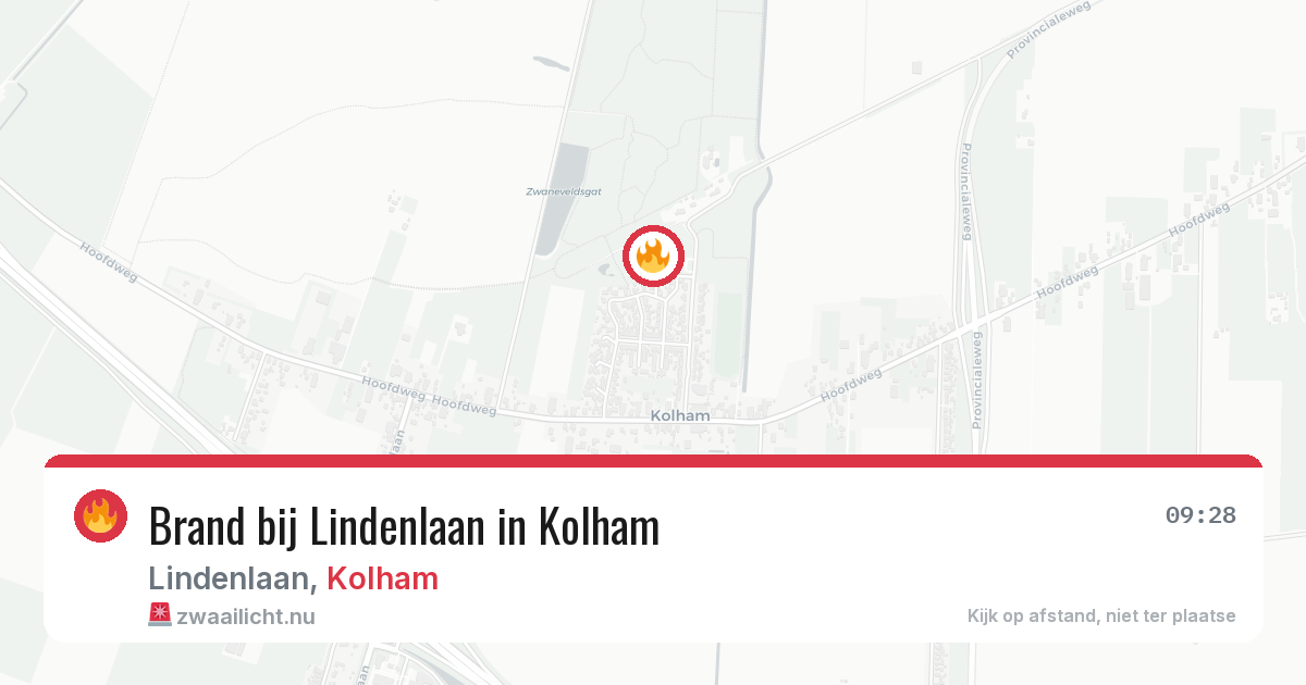 Brand bij Lindenlaan in Kolham — 19 jul 2026