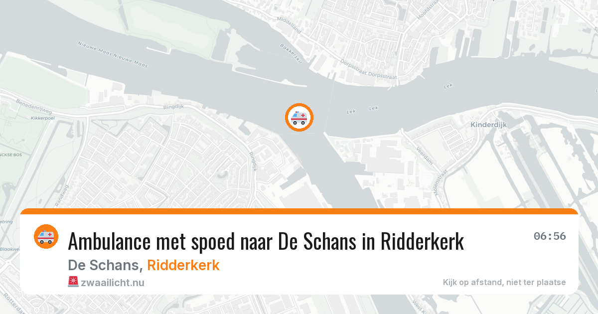Ambulance met spoed naar De Schans in Ridderkerk — 17 jul 2026
