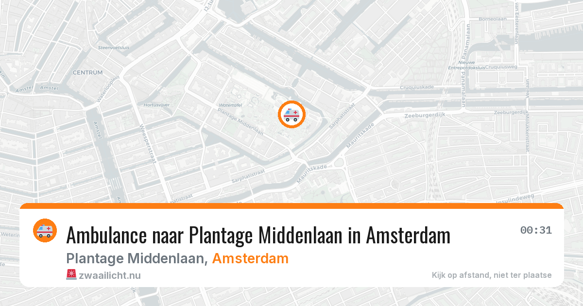 Ambulance naar Plantage Middenlaan in Amsterdam — 25 mei 2026