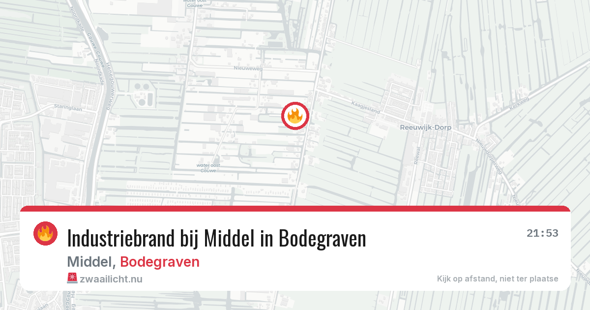 Industriebrand bij Middel in Bodegraven — 19 mei 2026