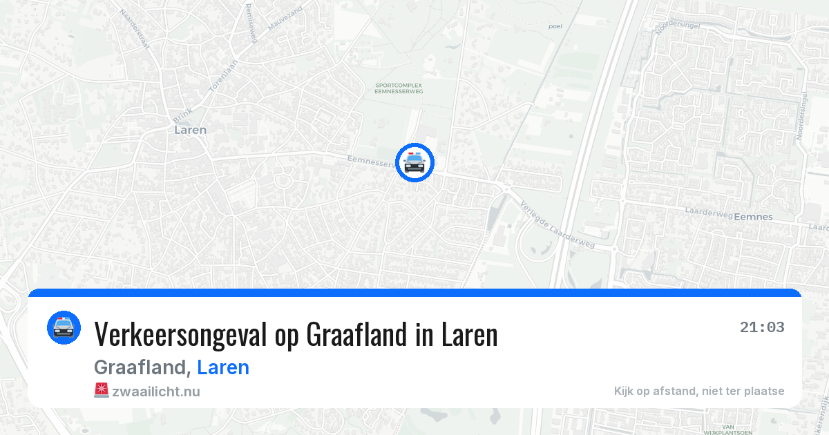Verkeersongeval op Graafland in Laren — 3 mei 2026