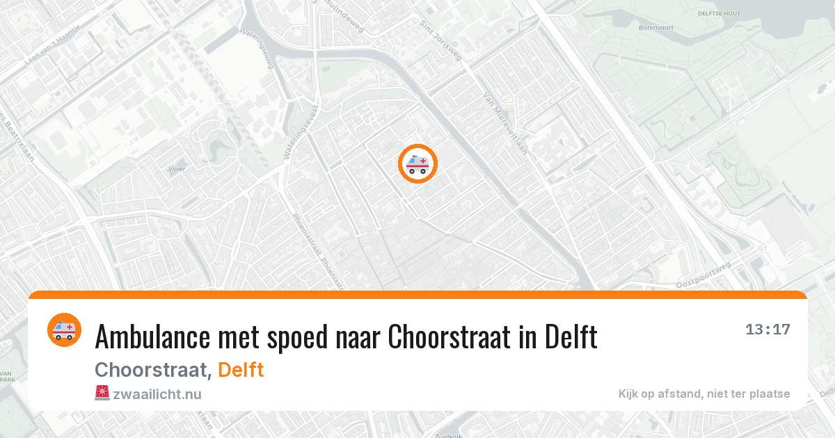 Ambulance met spoed naar Choorstraat in Delft — 27 apr 2026