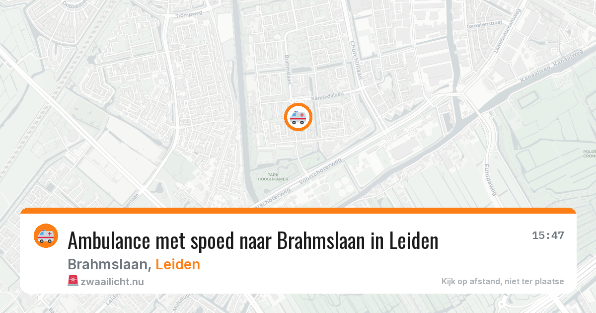 Ambulance met spoed naar Brahmslaan in Leiden — 23 jul 2026