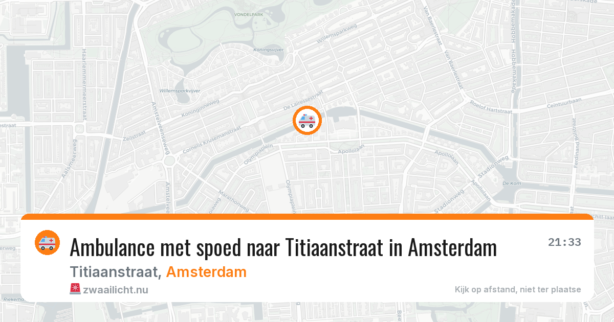 Ambulance met spoed naar Titiaanstraat in Amsterdam — 15 jul 2026