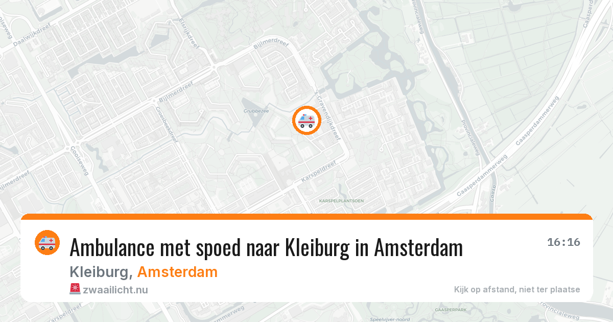 Ambulance met spoed naar Kleiburg in Amsterdam — 13 jul 2026