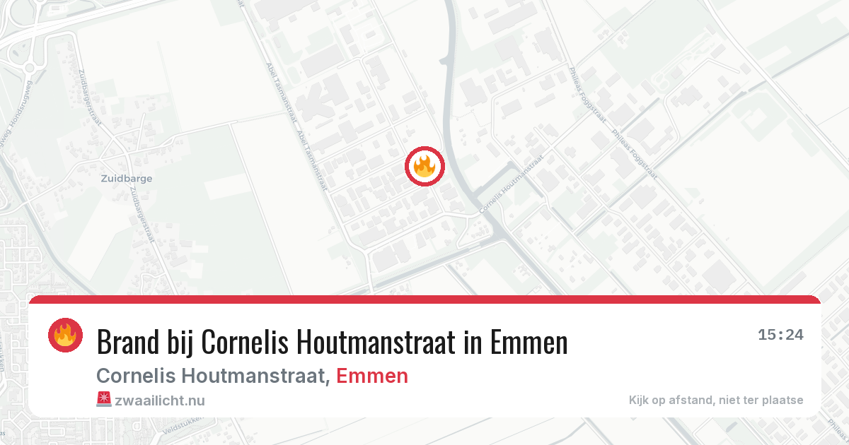 Brand bij Cornelis Houtmanstraat in Emmen — 4 jun 2026