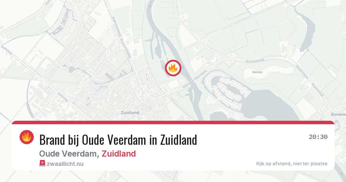 Brand bij Oude Veerdam in Zuidland — 28 mei 2026