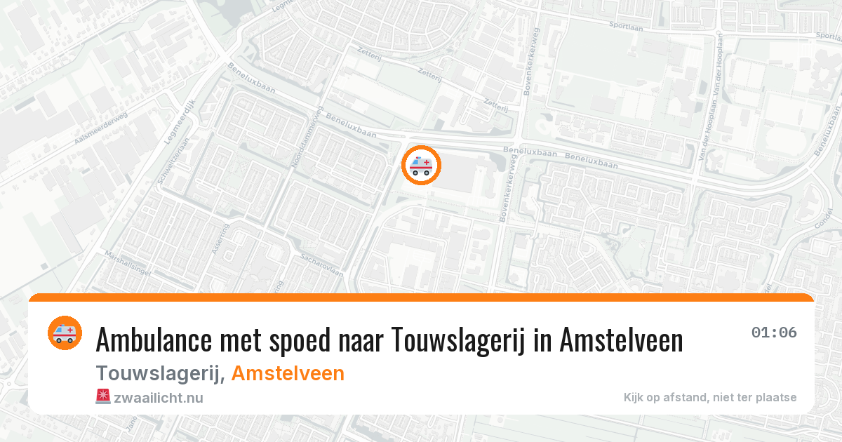 Ambulance met spoed naar Touwslagerij in Amstelveen — 11 jul 2026