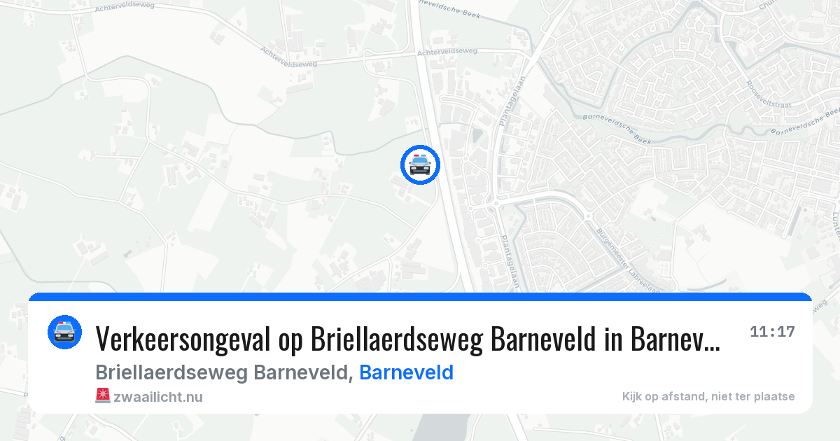 Verkeersongeval op Briellaerdseweg Barneveld in Barneveld — 25 jul 2026
