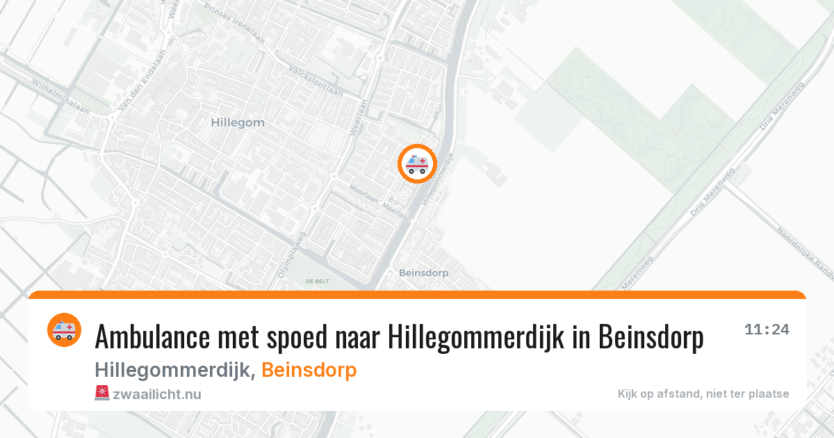 Ambulance met spoed naar Hillegommerdijk in Beinsdorp — 25 feb 2026