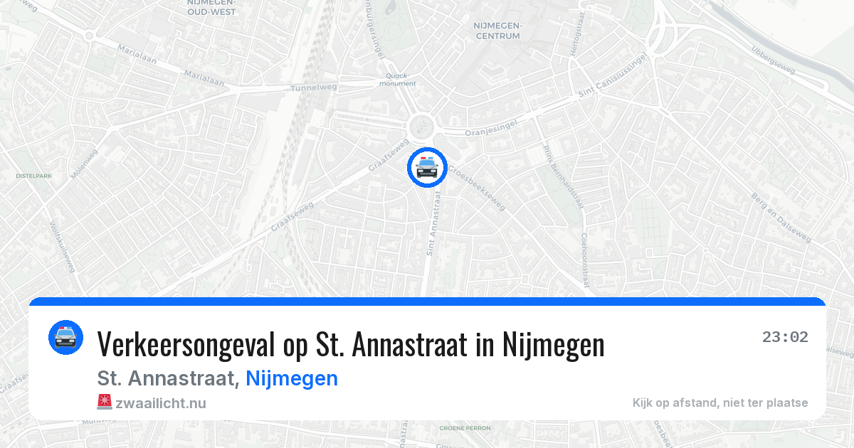 Verkeersongeval op St. Annastraat in Nijmegen — 16 apr 2026