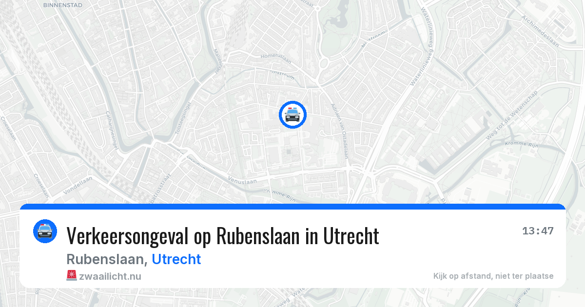 Verkeersongeval op Rubenslaan in Utrecht — 12 mei 2026