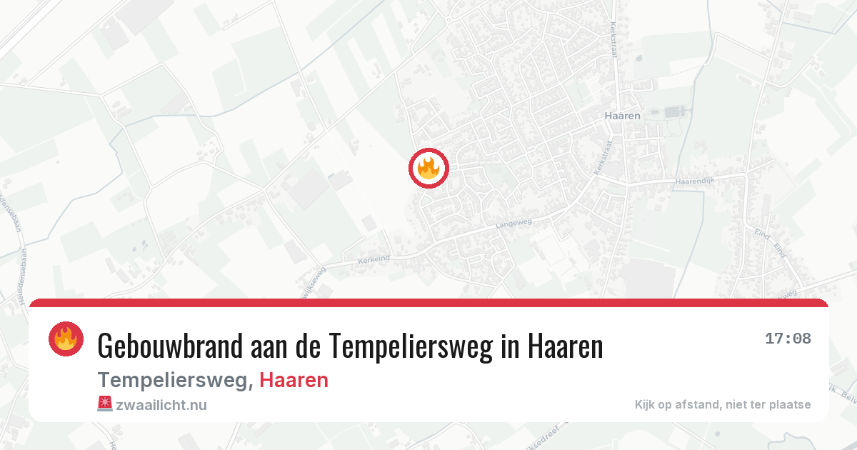 Gebouwbrand aan de Tempeliersweg in Haaren — 13 mei 2026