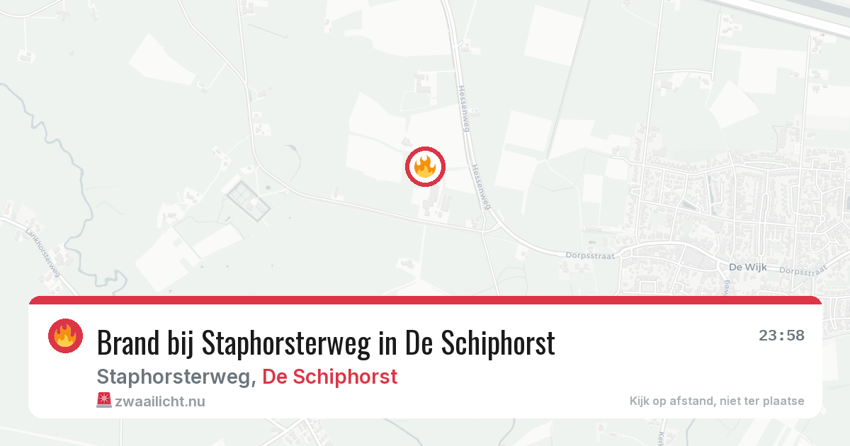 Brand bij Staphorsterweg in De Schiphorst — 4 jun 2026