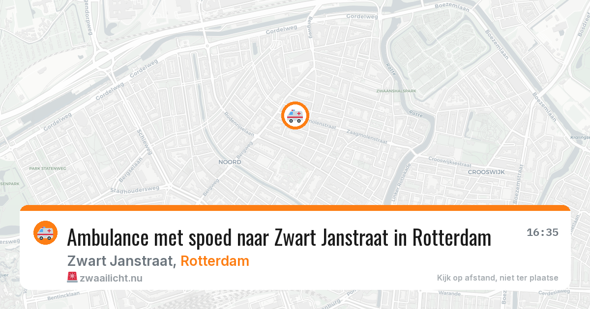 Ambulance met spoed naar Zwart Janstraat in Rotterdam — 11 jul 2026