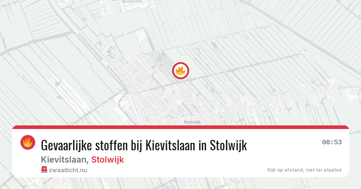 Gevaarlijke stoffen bij Kievitslaan in Stolwijk — 24 jul 2026