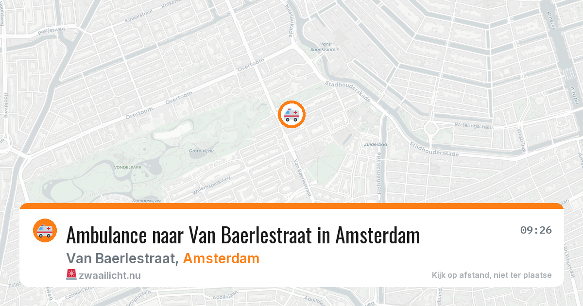 Ambulance naar Van Baerlestraat in Amsterdam — 20 mei 2026