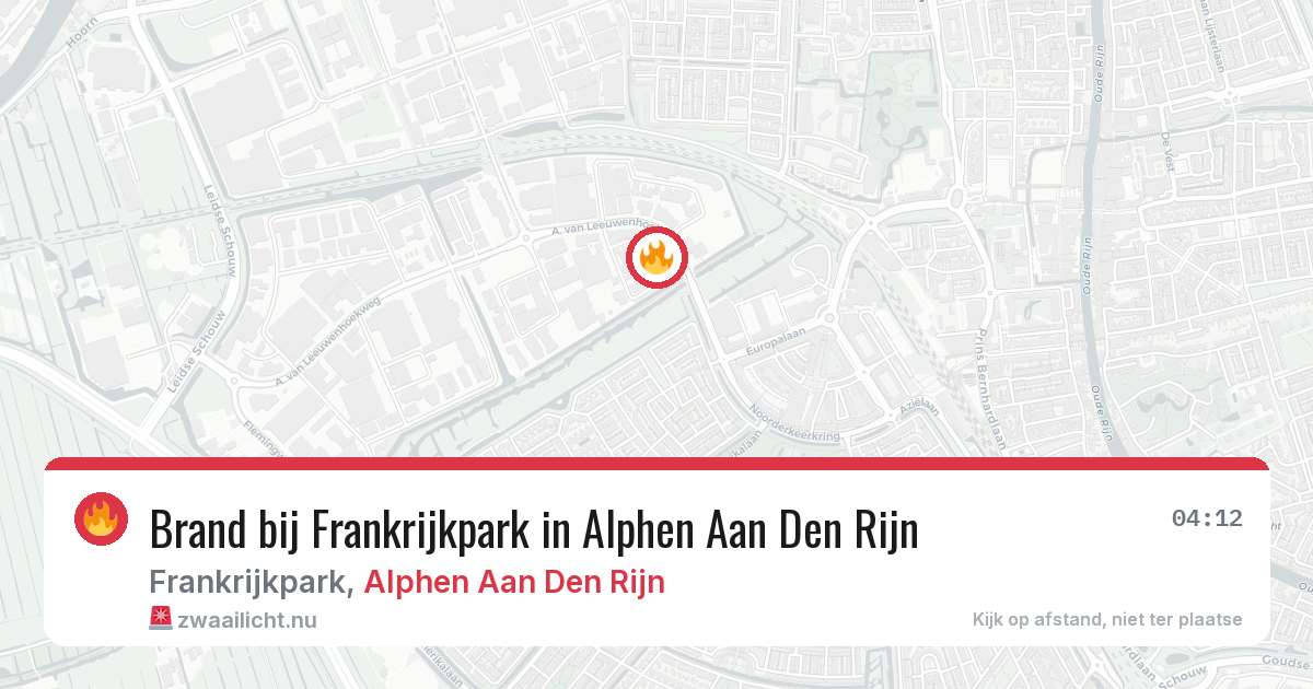 Brand bij Frankrijkpark in Alphen Aan Den Rijn — 24 mei 2026
