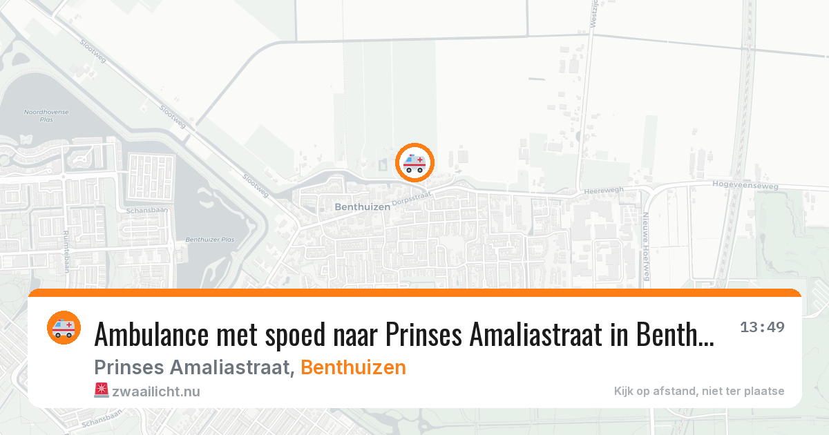 Ambulance met spoed naar Prinses Amaliastraat in Benthuizen — 2 apr 2026