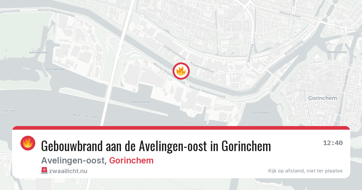 Gebouwbrand aan de Avelingen-oost in Gorinchem — 21 jul 2026