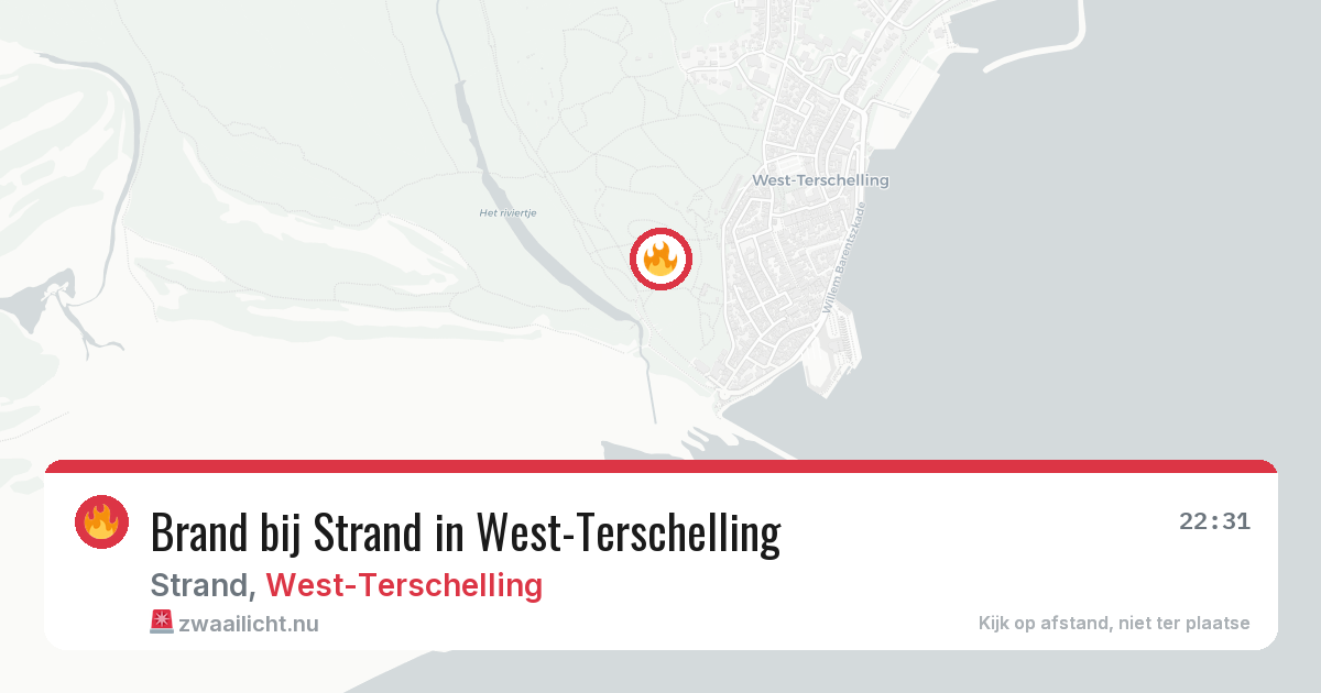 Brand bij Strand in West-Terschelling — 13 jun 2026