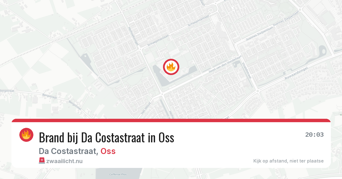 Brand bij Da Costastraat in Oss — 12 jul 2026