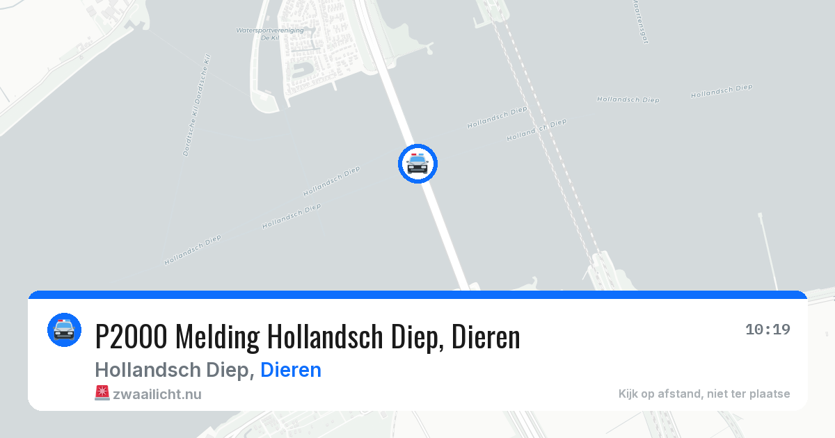 P2000 Melding Hollandsch Diep, Dieren — 4 jun 2026
