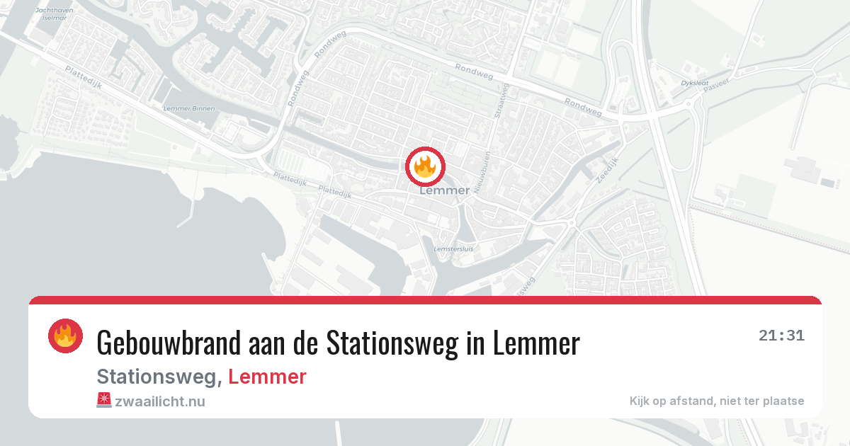 Gebouwbrand aan de Stationsweg in Lemmer — 19 mrt 2026
