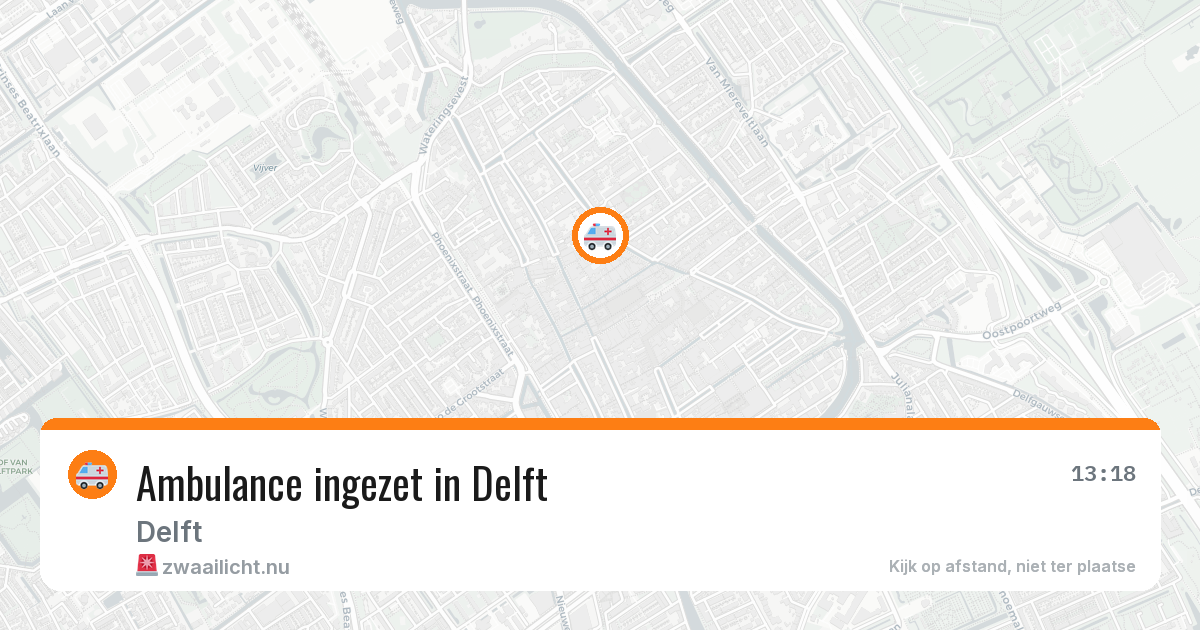 Ambulance ingezet in Delft — 20 jul 2026