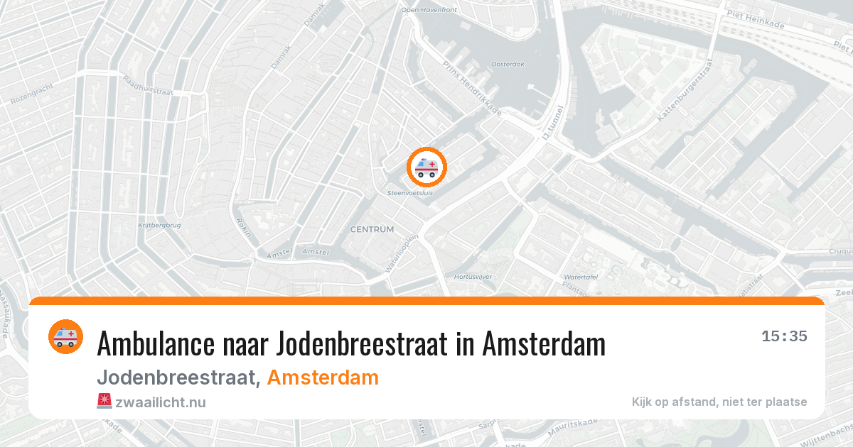 Ambulance naar Jodenbreestraat in Amsterdam — 20 mrt 2026