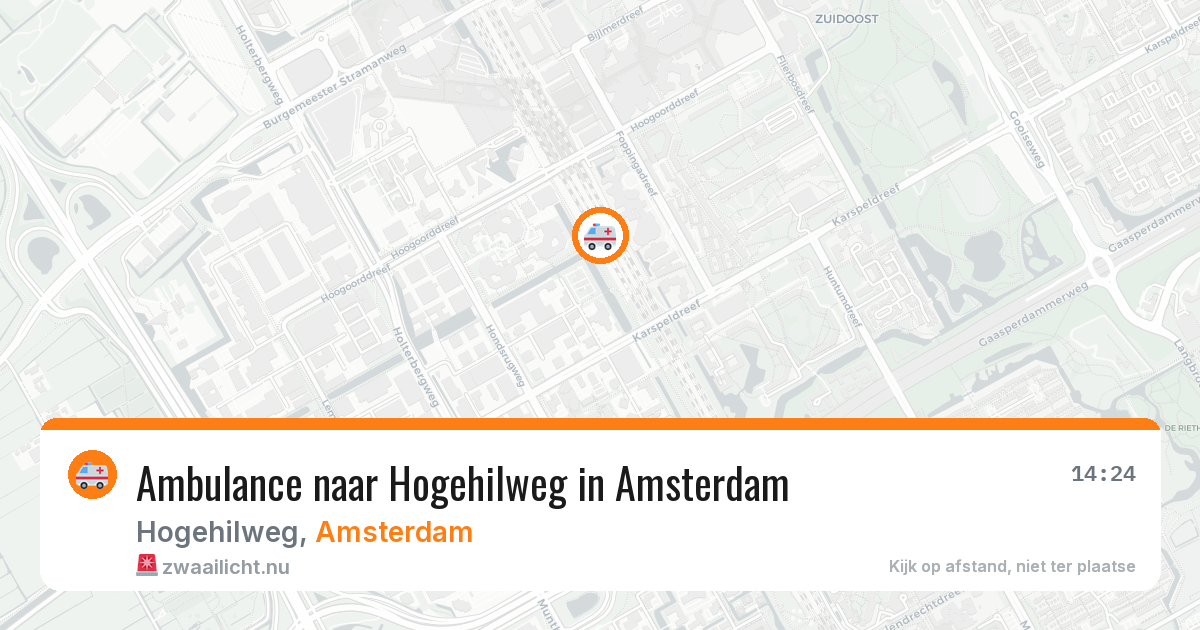 Ambulance naar Hogehilweg in Amsterdam — 26 mrt 2026