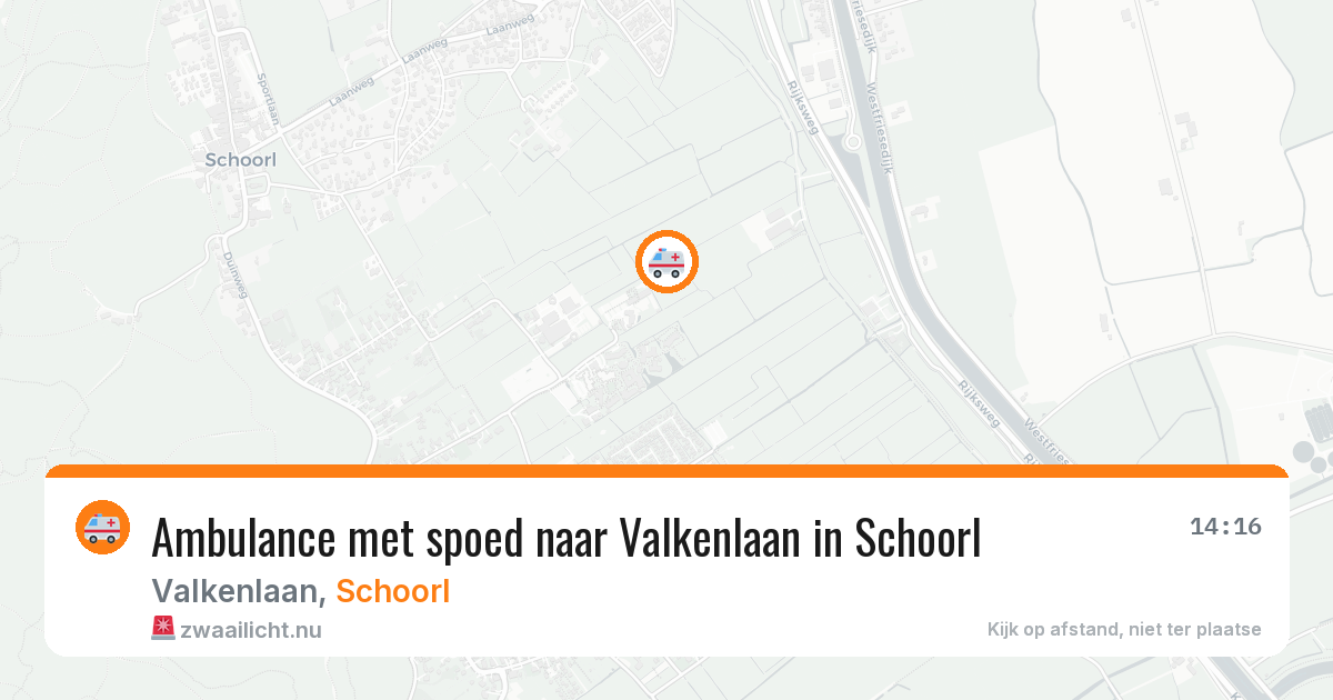 Ambulance met spoed naar Valkenlaan in Schoorl — 14 jul 2026