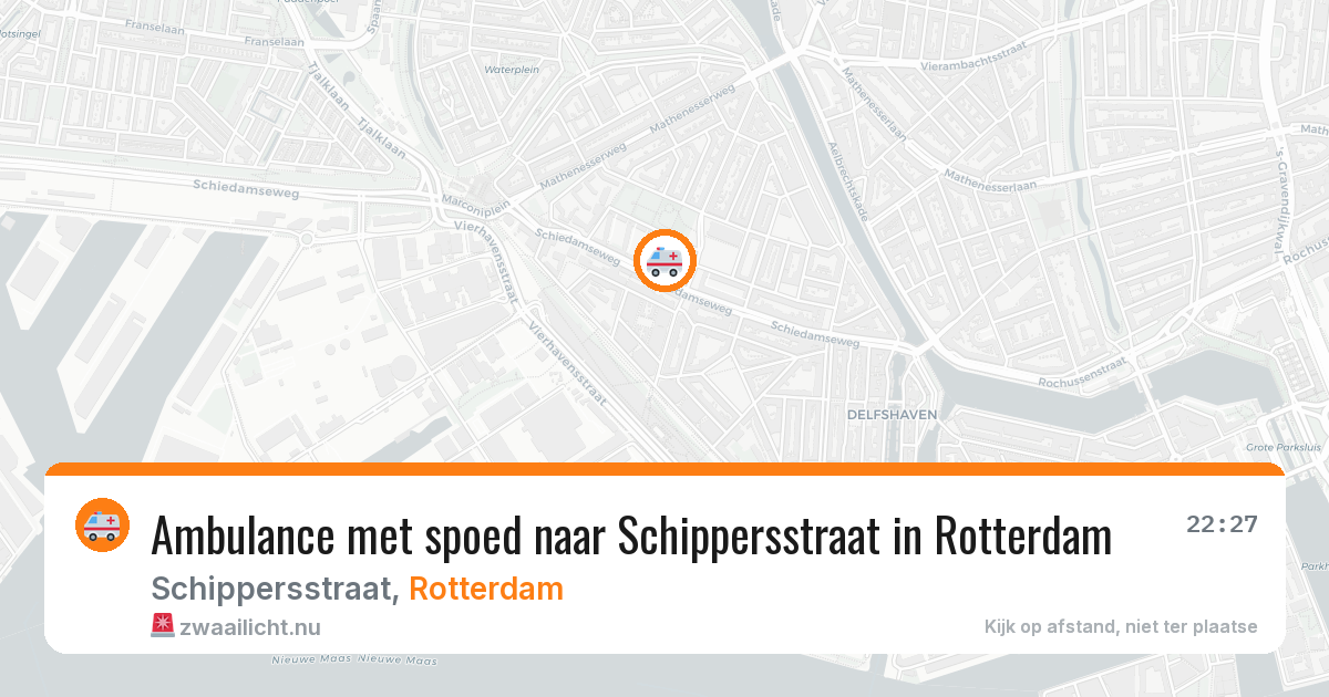Ambulance met spoed naar Schippersstraat in Rotterdam — 24 mrt 2026
