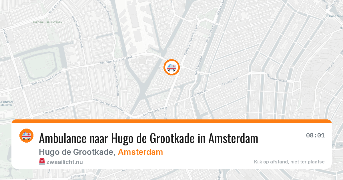 Ambulance naar Hugo de Grootkade in Amsterdam — 27 jul 2026
