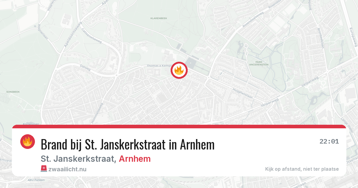 Brand bij St. Janskerkstraat in Arnhem — 1 jun 2026