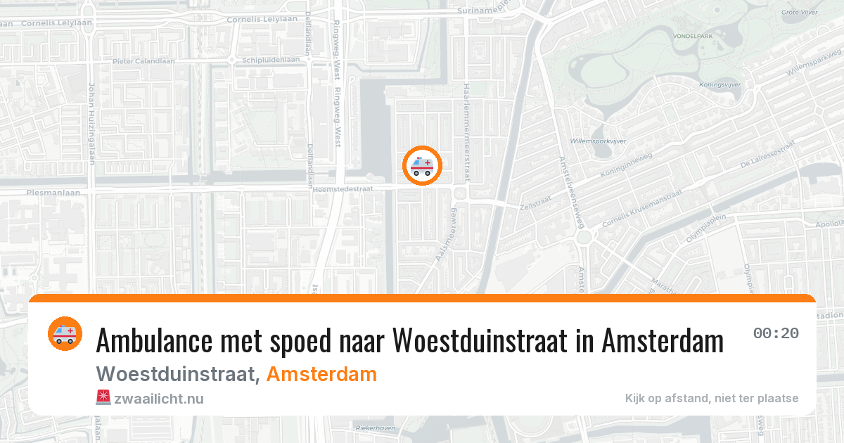 Ambulance met spoed naar Woestduinstraat in Amsterdam — 13 jul 2026