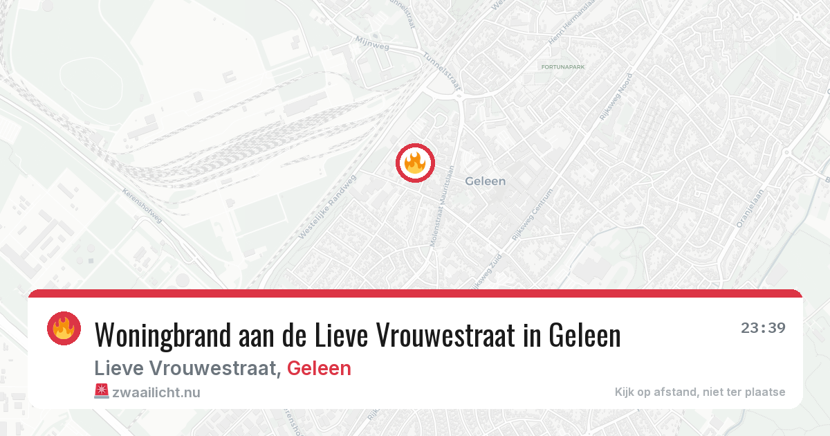 Woningbrand aan de Lieve Vrouwestraat in Geleen — 1 jun 2026