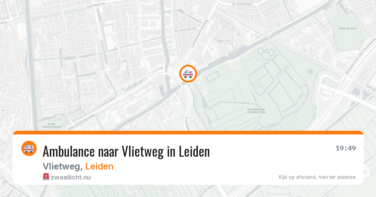 Ambulance naar Vlietweg in Leiden — 22 mrt 2026