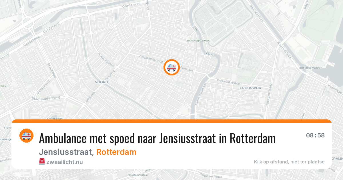 Ambulance met spoed naar Jensiusstraat in Rotterdam — 23 feb 2026