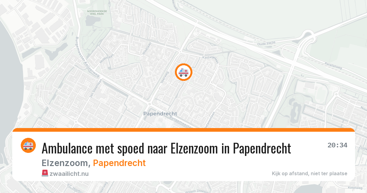 Ambulance met spoed naar Elzenzoom in Papendrecht — 23 jul 2026