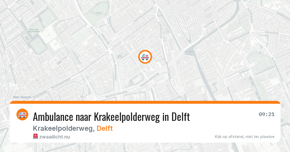 Ambulance naar Krakeelpolderweg in Delft — 22 mrt 2026