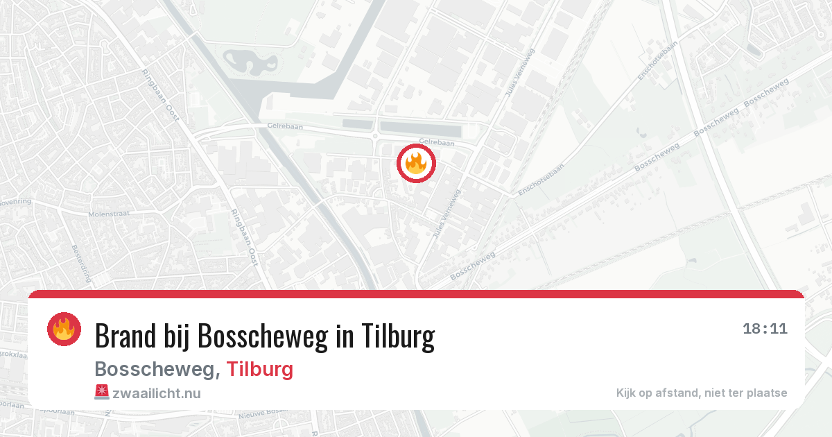 Brand bij Bosscheweg in Tilburg — 23 mrt 2026