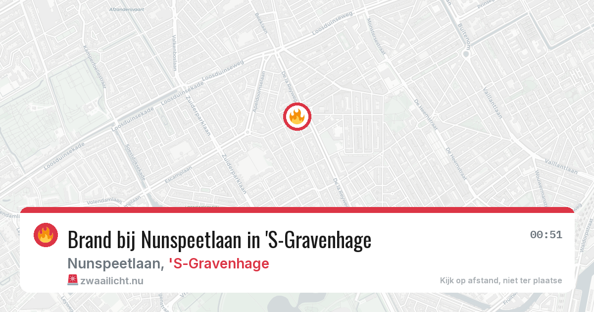Brand bij Nunspeetlaan in 'S-Gravenhage — 18 jul 2026