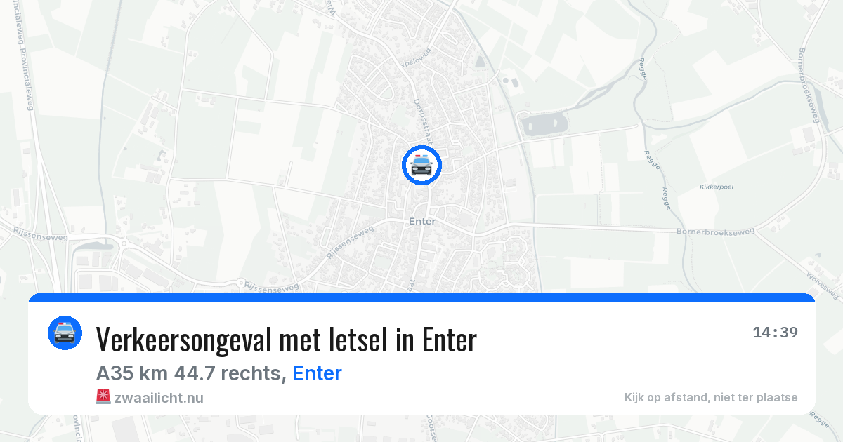 Verkeersongeval met letsel in Enter — 12 jul 2026