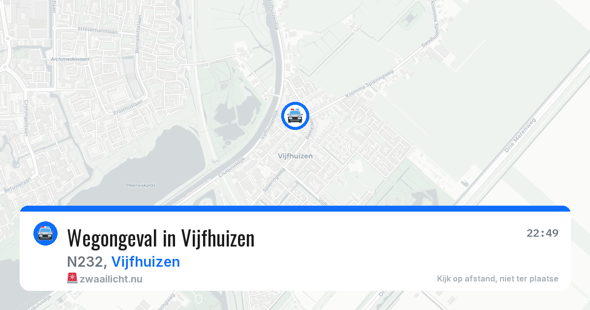 Wegongeval in Vijfhuizen — 7 mei 2026