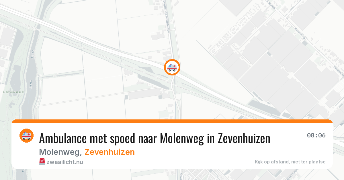 Ambulance met spoed naar Molenweg in Zevenhuizen — 21 mrt 2026
