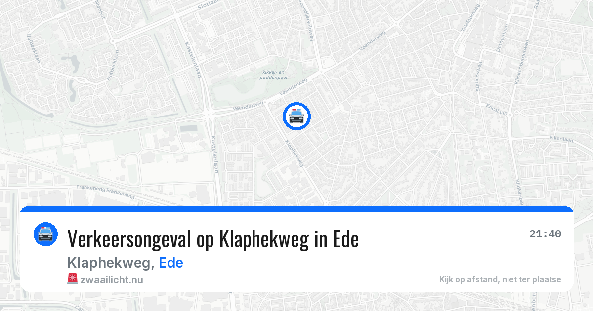 Verkeersongeval op Klaphekweg in Ede — 9 jul 2026