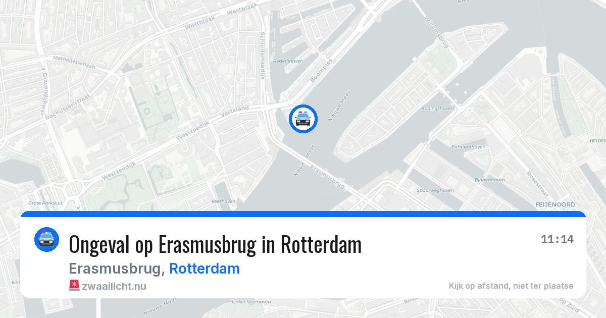 Ongeval op Erasmusbrug in Rotterdam — 22 jul 2026
